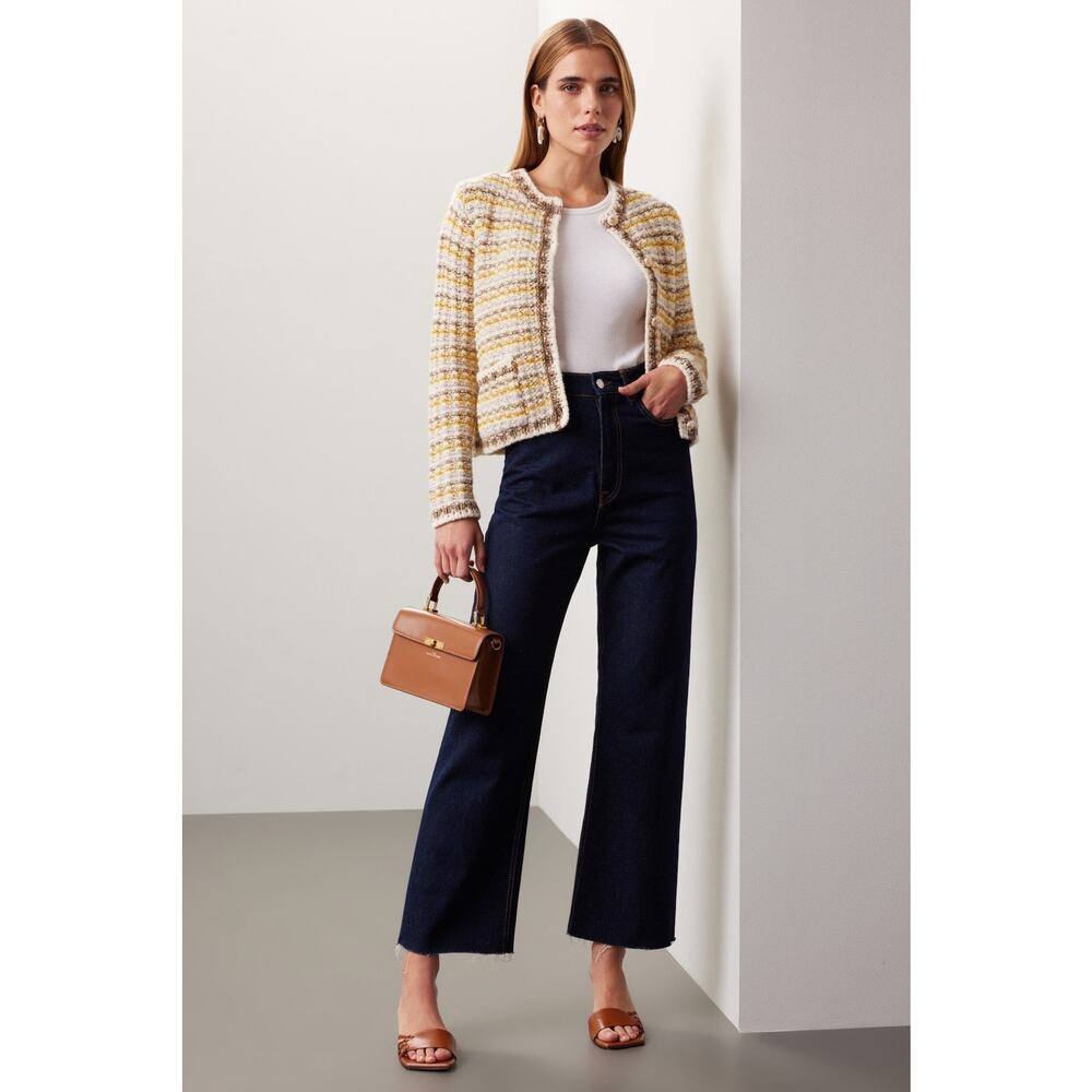 BA&SH Bill Tweed Knit Button Front Cardigan Sweater Jacket Size XS